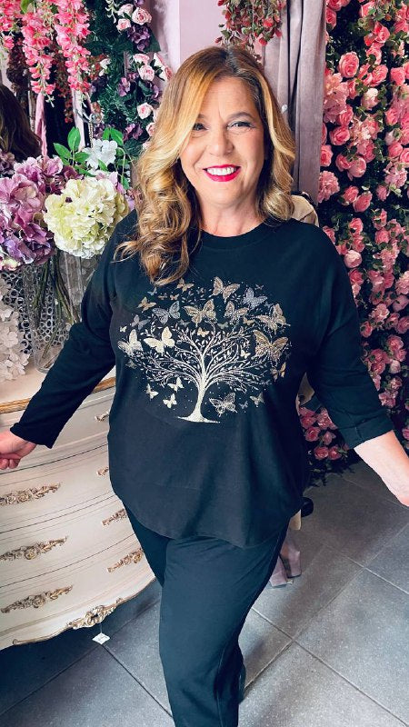 ΜΠΛΟΥΖΑ ΜΑΚΡΥΜΑΝΘΚΗ ΜΕ ΣΧΕΔΙΟ ΠΕΤΑΛΟΥΔΕΣ