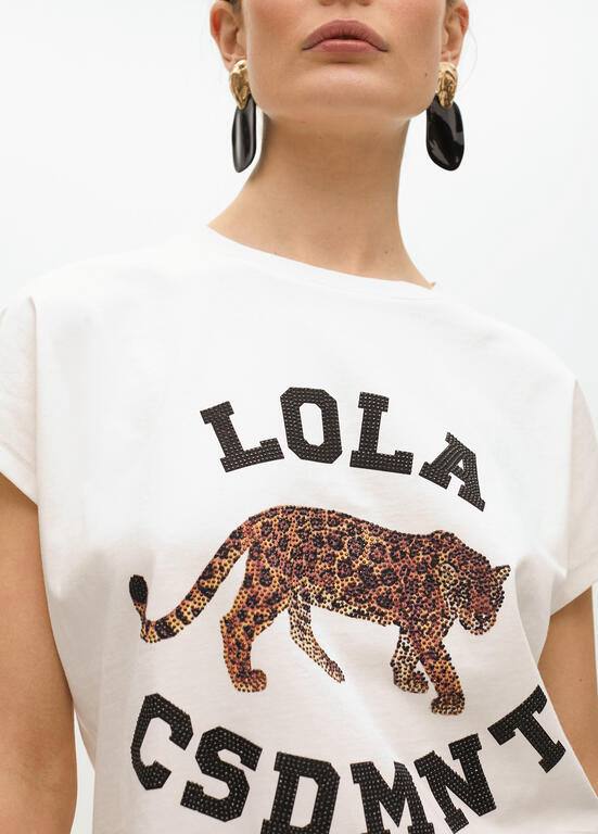 LOLA CASADEMUNT Βαμβακερό t-shirt με στρας