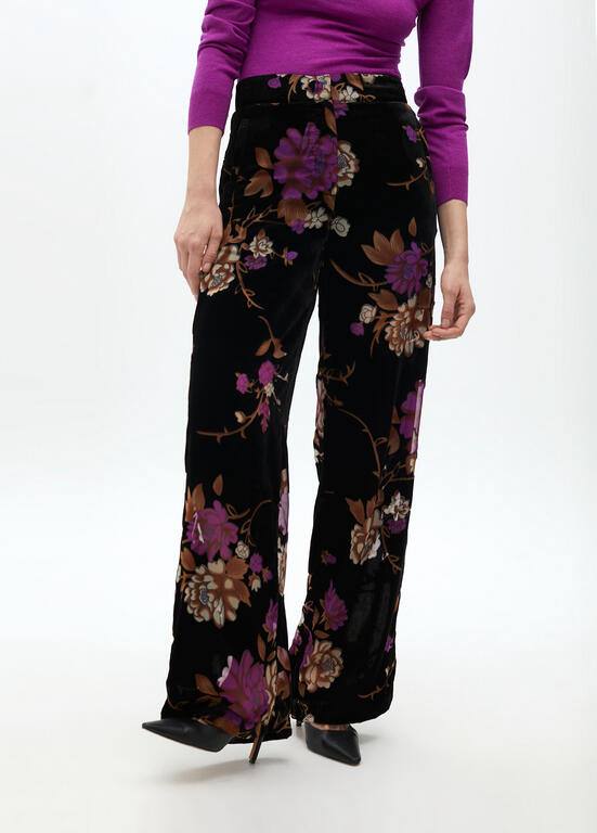 LOLA CASADEMUNT Βελούδινο, φλοραλ παντελόνι