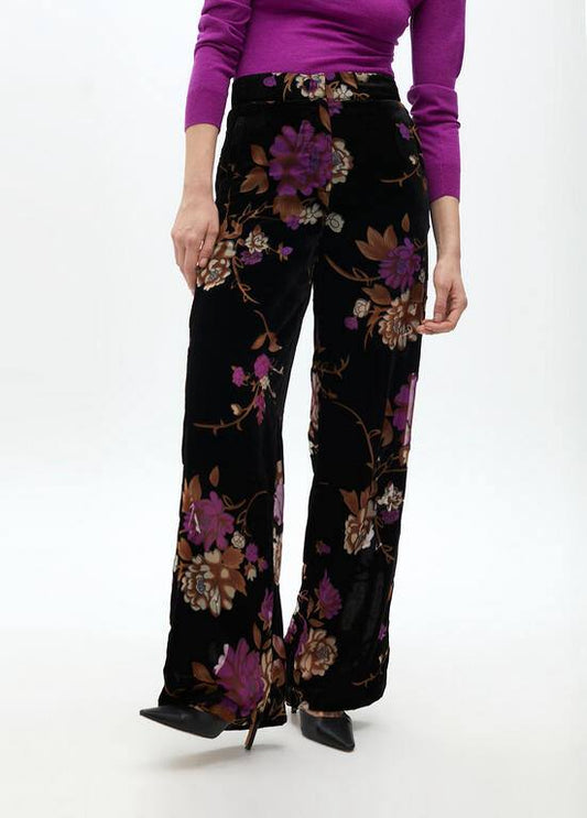 LOLA CASADEMUNT Βελούδινο, φλοραλ παντελόνι