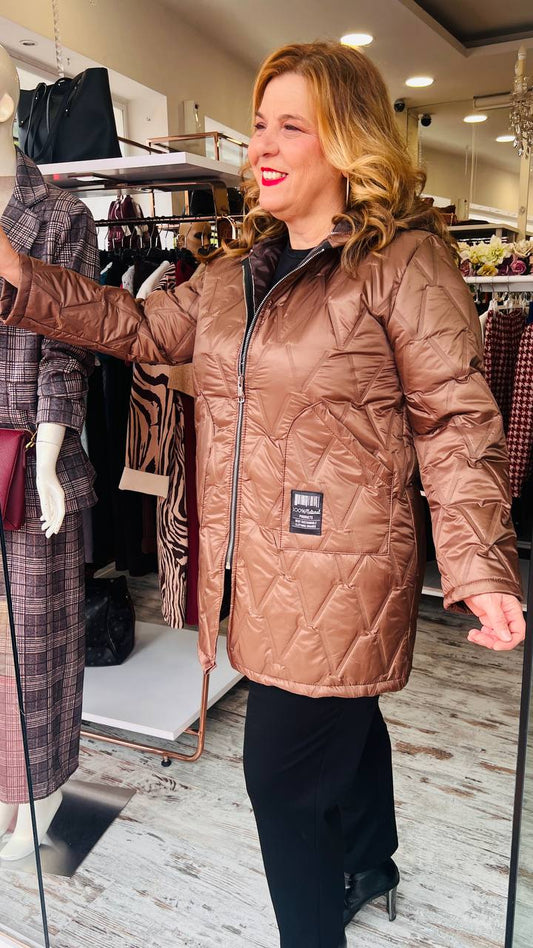 Καπιτονέ μπουφάν Καφε-2