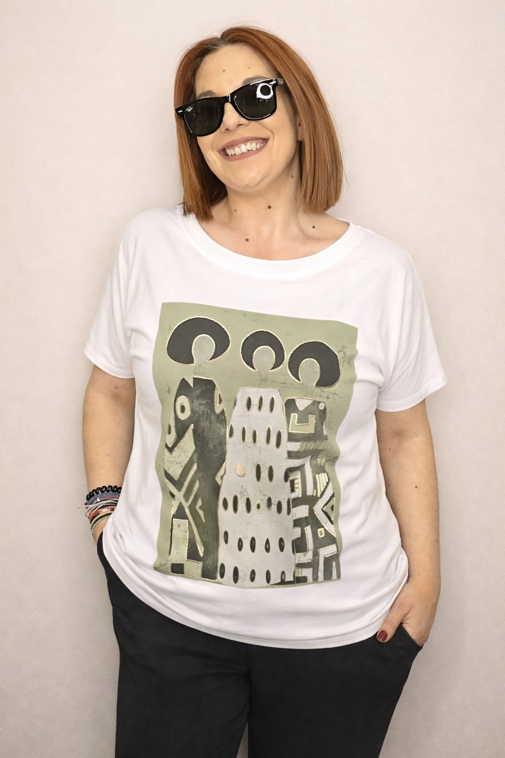Γυναικείο T-Shirt με Ethnic Print Πουρο-2