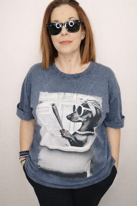 Γυναικείο T-Shirt με Vintage Dog Print