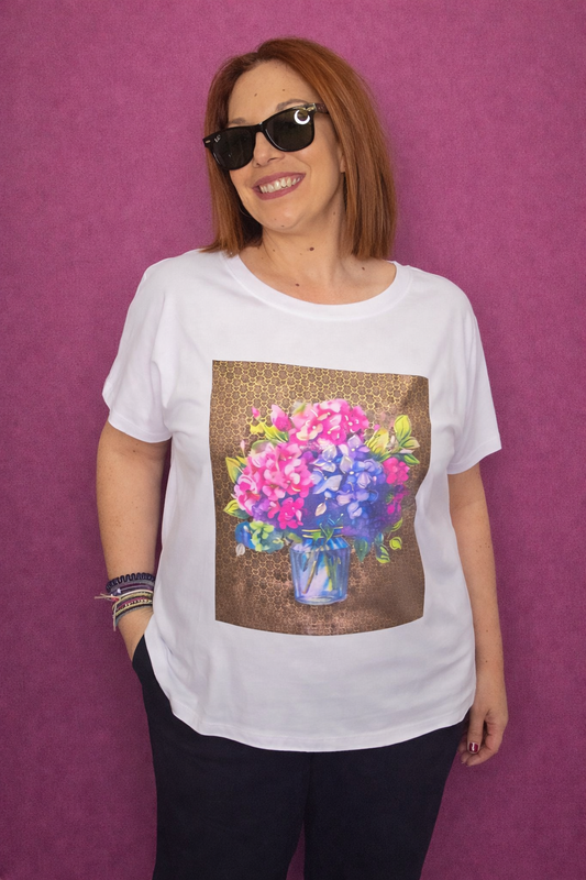 Γυναικείο T-Shirt με Λουλούδια Print