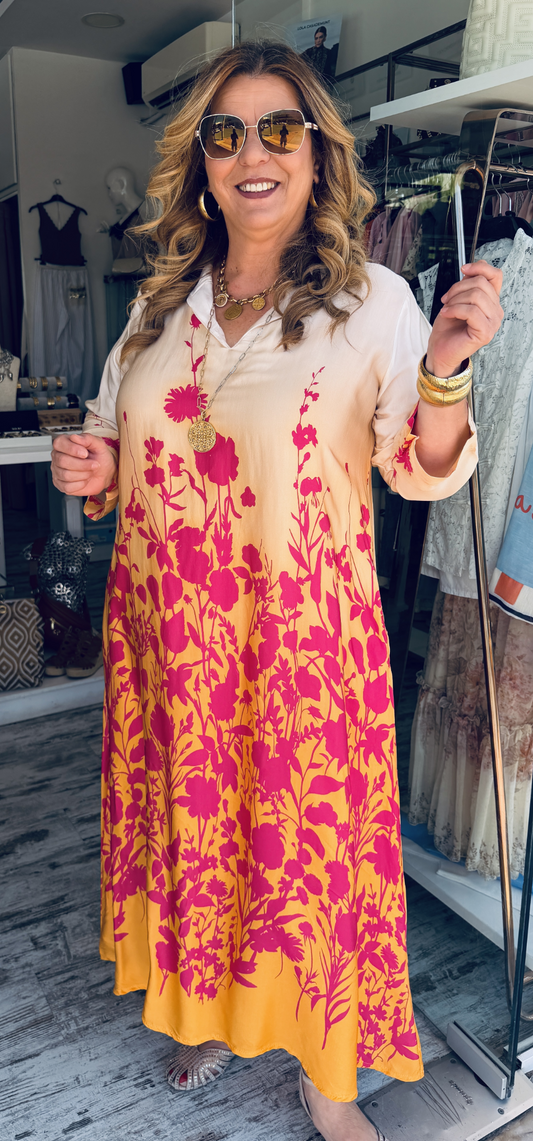 Maxi Καφτάνι Φόρεμα με Floral Print-1