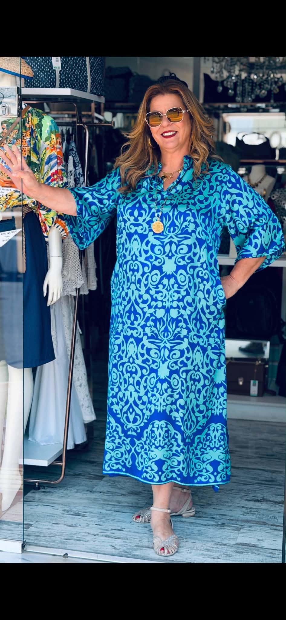 Αέρινο Καφτάνι Viscose με Baroque Print